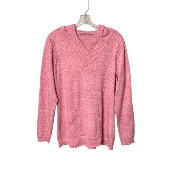Athleta Pink Hooded Pullover Sweater XL Kangaroo Pocket Long Sleeve Lightweight - Picture 6 of 6